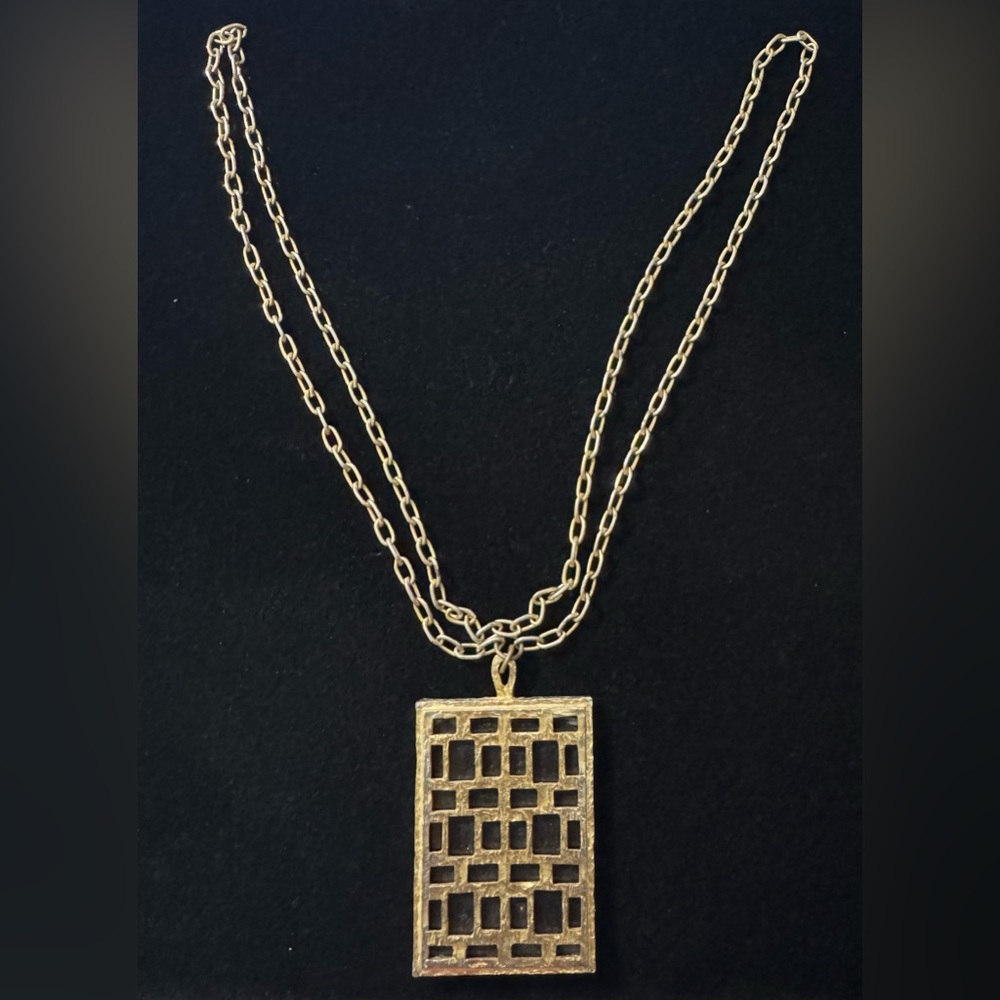 Park Lane Gold-Tone Faux Tortoiseshell Panel Pendant Necklace